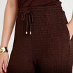 Pantalon large taille standard marron fonc&eacute; femme