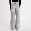 Jeans wide leg taille haute denim gris femme