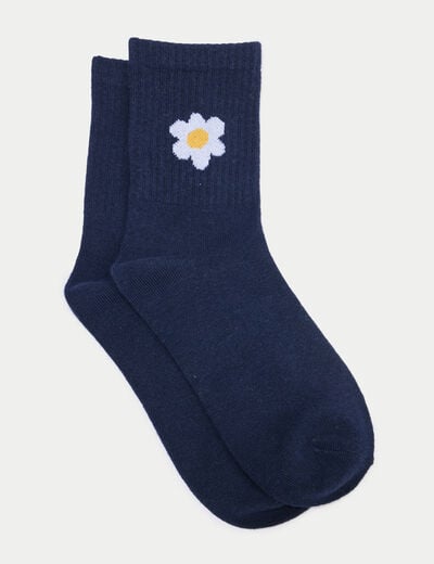 Chaussettes bleu marine femme