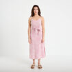 Robe droite 3/4 col v fines bretelles rose clair femme