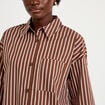 Chemise oversize manches longues marron femme