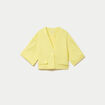 Veste ample pliss&eacute;e manches 3/4 jaune citron femme