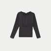 Pull col rond manches longues gris fonc&eacute; femme