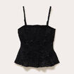 Top dentelle velours bretelles amovibles noir femme