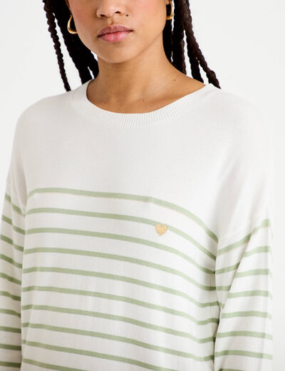 Pull manches longues vert pastel femme