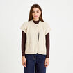 Gilet sans manches col montant beige femme