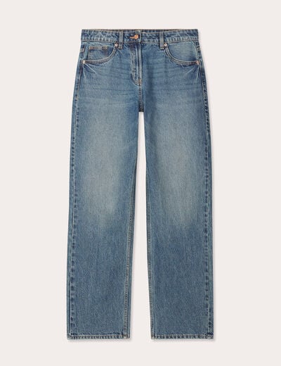Jeans droit 5 poches denim dirty femme