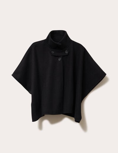 Poncho col am&eacute;ricain noir femme