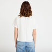 T-shirt 2-en-1 col rond manches courtes ecru femme
