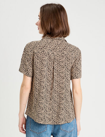 Chemise manches courtes ecru femme