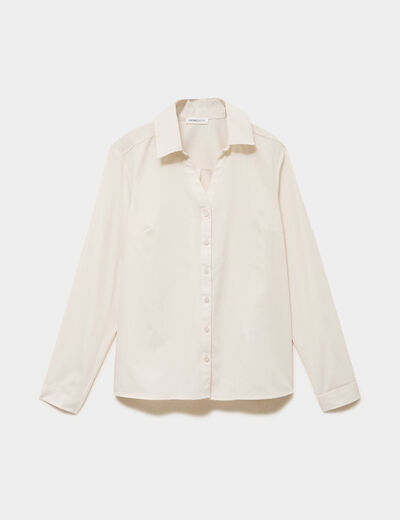 Chemise col classique ecru femme