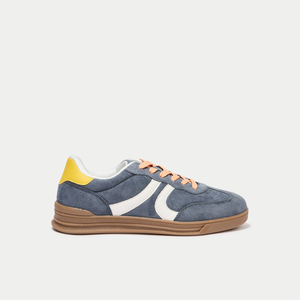 Basket aspect daim gris femme