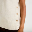 Pull sans manches ecru femme