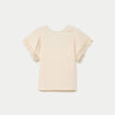T-shirt col rond manches courtes ecru femme