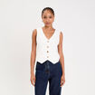 Gilet sans manches blanc femme