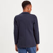 Veste blazer cintr&eacute;e bleu marine femme