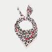 Foulard carr&eacute; satin ecru femme