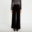 Pantalon bootcut en tweed noir femme