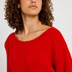 Pull ample col bateau manches longues rouge femme