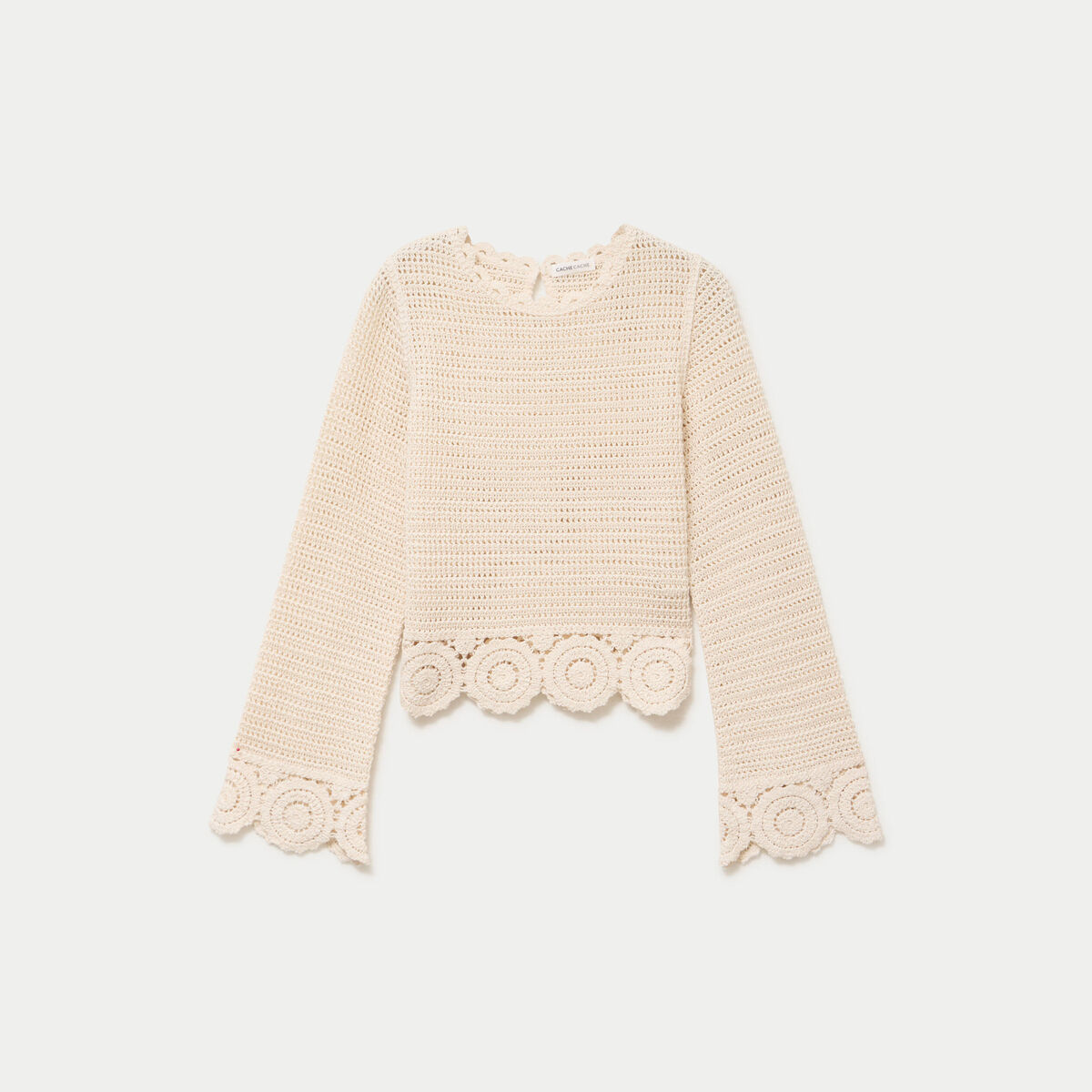 Pull manches longues ecru femme