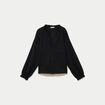 Blouse ample manches longues chin&eacute;e noir femme
