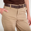 Pantalon chino 7/8&egrave;me taille &eacute;lastiqu&eacute;e taupe femme