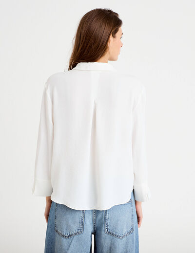 Blouse manches longues ecru femme