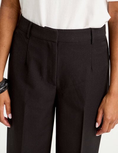 Pantalon bootcut taille haute noir femme