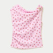Top pliss&eacute; col bardot sans manches rose clair femme