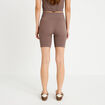Short cycliste sans couture marron clair femme