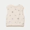 Gilet sans manches effet polaire col v ecru femme