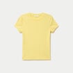 T-shirt c&ocirc;tel&eacute; ajust&eacute; manches courtes jaune pastel femme