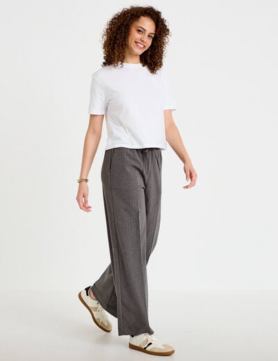 Pantalon bootcut taille standard gris femme