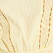 Blouse col rond manches courtes dentelle jaune pastel femme