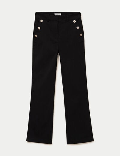 Pantalon taille haute noir femme