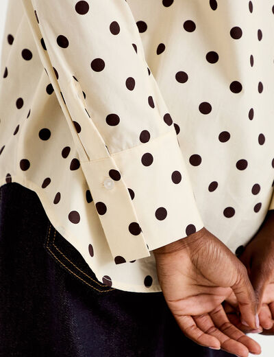 Chemise oversize manches longues blanc femme