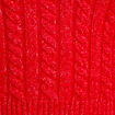 Pull ajust&eacute; col rond manches longues rouge femme