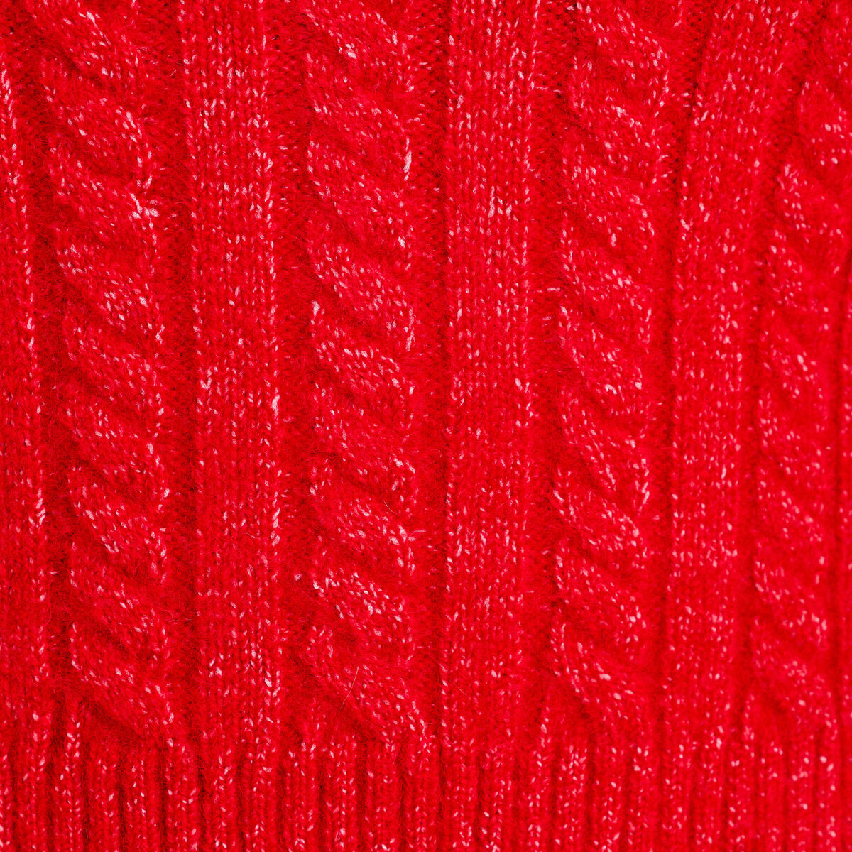 Pull ajust&eacute; col rond manches longues rouge femme