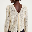 Blouse en dentelle d&eacute;collet&eacute; dos ecru femme