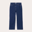 Jeans droit cropped taille haute denim brut femme