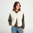 Gilet sans manches effet polaire ecru femme