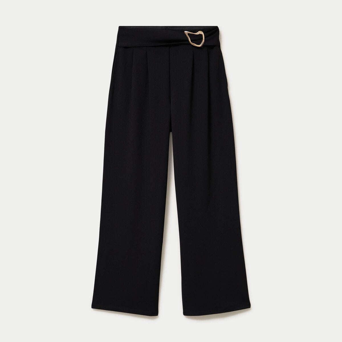 Pantalon bootcut avec ceinture noir femme