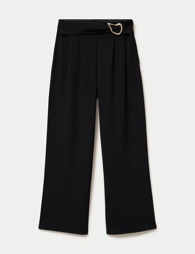 Pantalon bootcut avec ceinture noir femme