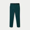 Pantalon cigarette ceintur&eacute; vert fonc&eacute; femme