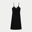 Robe longue &eacute;vas&eacute;e &agrave; fines bretelles noir femme