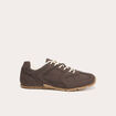 Baskets basses aspect daim marron femme