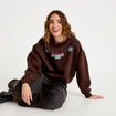 Sweat col rond manches longues marron fonc&eacute; femme
