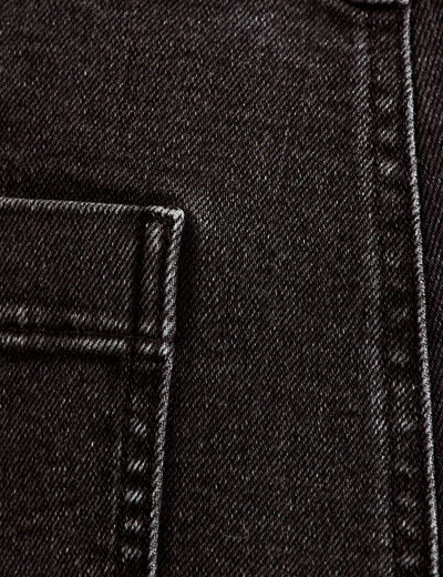 Jean wide leg cropped taille haute denim noir femme