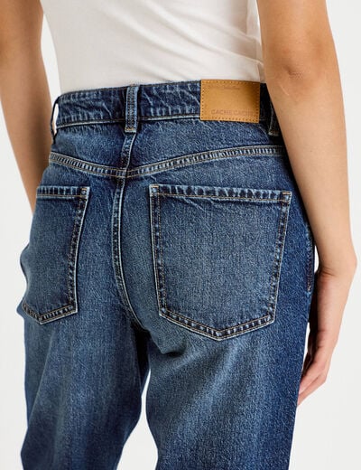 Jean droit taille standard bleu femme