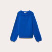Pull ample col rond manches longues bleu electrique femme